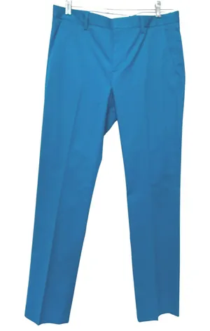 Express Photographer Pants 32/34 Teal BlueFlat Front Cotton Stretch Actual 34/34 thumbnail 1