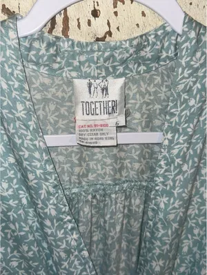 Vintage TOGETHER! 1940s blue button Up Dress size 6 Cottagecore thumbnail 4