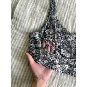 Buffbunny Strappy Back Sports Bra Size Large Black White Print thumbnail 8