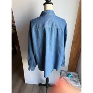 CM Company Brand‎ Denim Southwestern Print Button Down Shirt XL Blue Cotton thumbnail 3