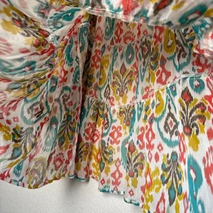 Anthropologie Maureen Babydoll Tunic Blouse Sheer Multicolor Floral Paisley M thumbnail 13