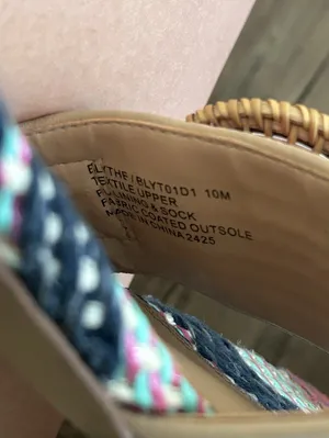 Steve Madden New York Blythe Sandal W/Buckle, Raffia Colorful Pattern Size 10 thumbnail 3