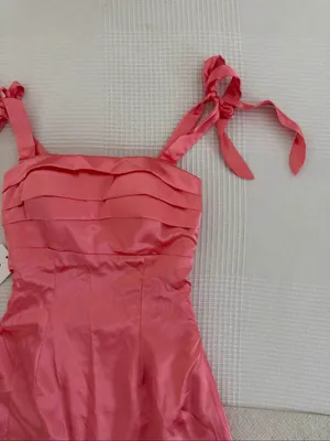 Coral silk mini dress Pink Size 0 thumbnail 3