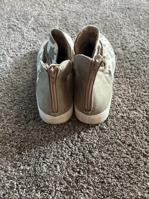 Very G Canvas High-Top Slip-On Sneakers in brown cow print thumbnail 3