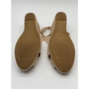 Viscata Espadrille Wedge Sandals Womens 40 US 8.5-9 Beige Canvas Slingback Spain thumbnail 9