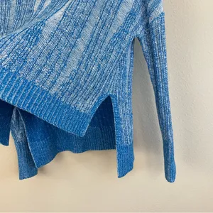 Anthropologie Pilcro Blue Textured High-Low Relaxed Pullover Sweater Size M‎ thumbnail 9