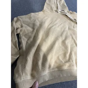 Aerie Tan Oversized Cropped Tan Ribbed Hoodie Womens Sz S thumbnail 2