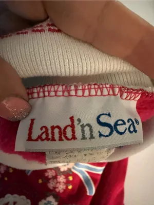 Vintage Land’n Sea Collared Hearts Hot Pink Medium Sweatshirt Bow Floral Print thumbnail 4