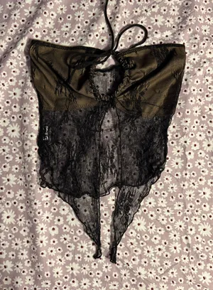 Lace black going out Amazon top thumbnail 1