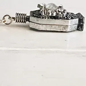 Artisan Crafted Perfume Bottle Pendant Necklace Rhinestone Embellishment thumbnail 4