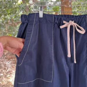 Banana Republic Women's Wide-Leg High-Rise Cargo Pull On Pants Navy Size XL thumbnail 3