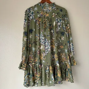 Free People Green Paisley Ibiza Nights Tunic Dress Size Small thumbnail 10