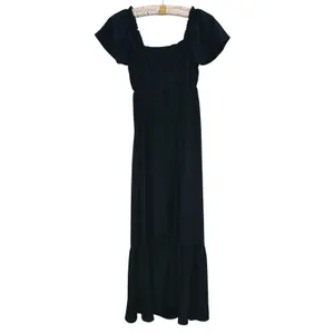 Kaileigh Womens Maternity A-Line Maxi Dress XS Black Cottage Boho Milkmaid thumbnail 4