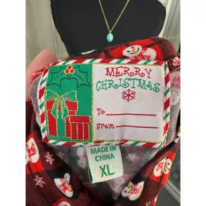 Holiday Snowman Buffalo Plaid Turtleneck Top Red Black Long Sleeve Christmas thumbnail 5