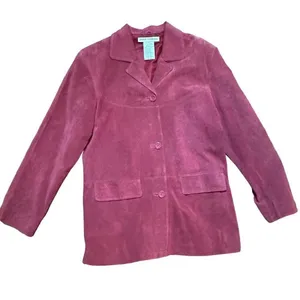 Jessica Holbrook‎ red leather jacket blazer vintage Small thumbnail 1
