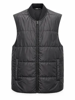 Zara Black Quilted Puffer Vest Full Zip Women’s Small thumbnail 2