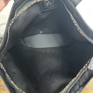 Fendi Roma Shopper Tote Bag Medium Black Nylon Logo Handles Italy Designer thumbnail 3