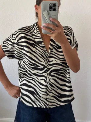 Rachel Zoe Zebra Satin Shirt thumbnail 1