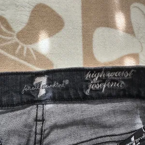 7 For All Mankind Josefina High Waist‎ Distressed Jeans Black Wash Size 25 thumbnail 10