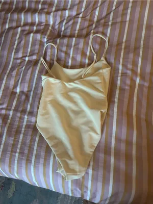 Skatie Cream Ribbed One-Piece Swimsuit thumbnail 2