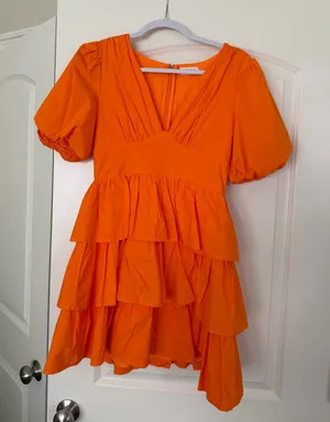 Vestique Orange Dress Mini thumbnail 1