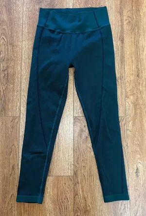 Aerie OFFLINE Seamless Waffle High Waisted‎ Leggings Dark Green Textures Size M thumbnail 1