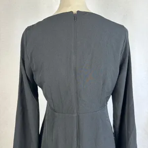 New Abercrombie Fitch Black Long Sleeve Tie Neck Mini Dress‎ Small Boho Party thumbnail 7