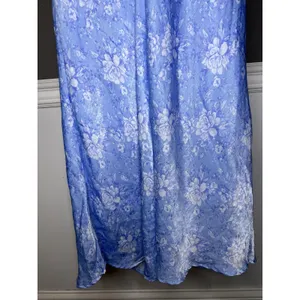 Altar'd State Dress Womens Medium Blue Floral Tie Front Flutter Sleeve Maxi thumbnail 11