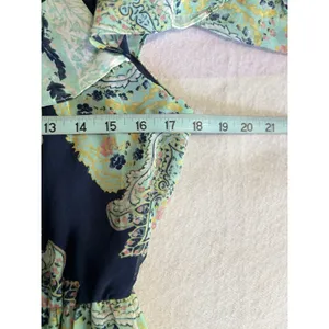 Lily Rose Paisley Chiffon Cold Shoulder Maxi Dress NWT Sz M Lined Ruffle thumbnail 8