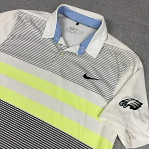Philadelphia Eagles Shirt Polo Mens Medium White NFL Football Nike Golf Dri Fit thumbnail 1