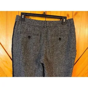 Express Editor Grey Herringbone Wool Blend Straight Leg Pants Size 6R (6678) thumbnail 5