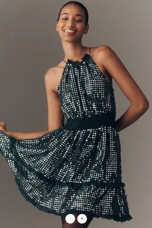 Anthropologie Somerset Shine Mini Halter Dress thumbnail 1