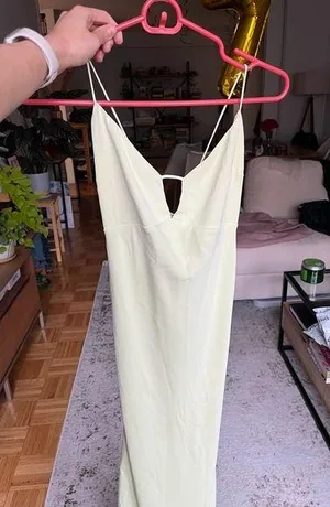 Abercrombie Neon Green Tie Up Maxi Dress NWT thumbnail 7