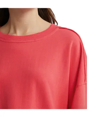 Free People Eleanor Layered Sweatshirt Mini Dress Size Medium Watermelon Wedge thumbnail 9
