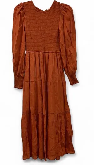 Blu Pepper Rust Smocked Bodice Maxi Dress thumbnail 1