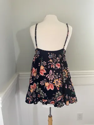 Free People Corduroy Ruffle Floral Mini Dress Size Xs! thumbnail 7