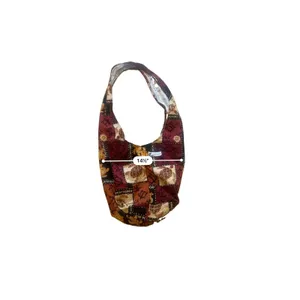 Local Design Hawaiian Multicolor Patchwork Hobo Shoulder Bag Embroidered Pockets thumbnail 6