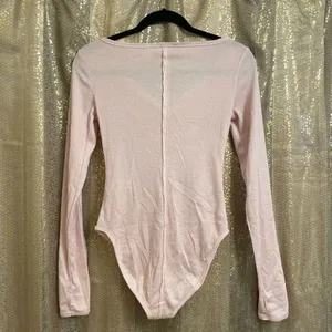 Free People Pink Nectar Sloane Henley Long Sleeve Bodysuit, XS thumbnail 2