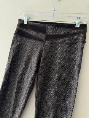 Lululemon Wunder Under Leggings Giant Herringbone Heathered Black SZ‎ 6 thumbnail 4