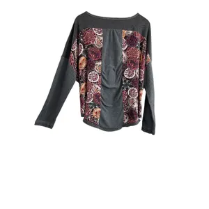 UMGEE USA Gray Waffle Knit Floral Patchwork Button Front‎ Tunic Top XL thumbnail 10