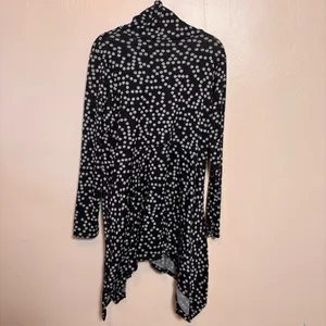 Niche‎ Nilgun Derman Tunic Dress Long Sleeve Cowl Neck White Polka Dot Size M thumbnail 5