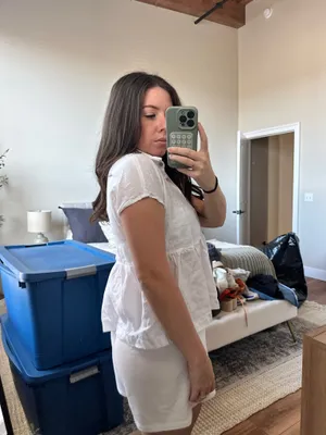 100% linen white blouse Size XS thumbnail 2