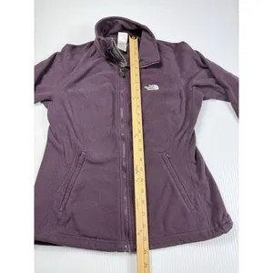 North Face Sweatshirt Womens‎ Medium Hoodie Full Zip Long Sleeve Purple TKA 200 thumbnail 4
