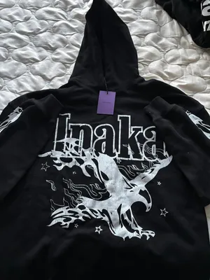 Inaka Black Hoodie Size M thumbnail 1