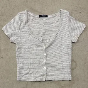 Brandy Melville Gray Striped Crop Top thumbnail 1