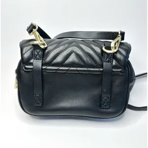 Zara Black Crossbody Bag Lion Head Gold Hardware Quilted Belt Bag‎ Convertible thumbnail 3