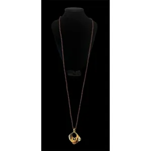 Gold Tone Good As Gold Pendant Necklace Brown Rope Convertible Premier Designs thumbnail 2