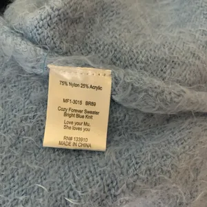 Show Me Your Mumu Blue‎ Fuzzy Knit V Neck Sweater Cozy Soft Small thumbnail 4