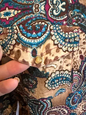 🐂🐂🐂BOGOHO🐂🐂🐂Ariat Tan Paisley Print Pearl Snap LS Shirt-Large thumbnail 6