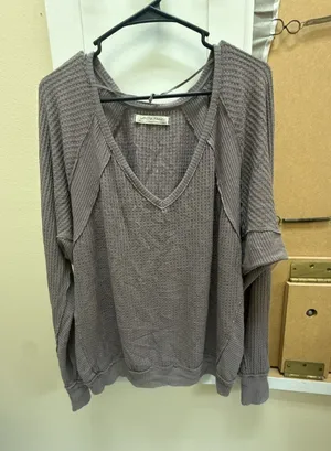 We The Free Thermal Waffle Knit Long Sleeve Top Size Medium thumbnail 1